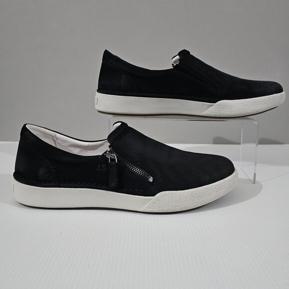 NEW Josef Seibel Claire 20 Sneaker EU Size 42 Black Leather White Slip On Loafer - Picture 3 of 13